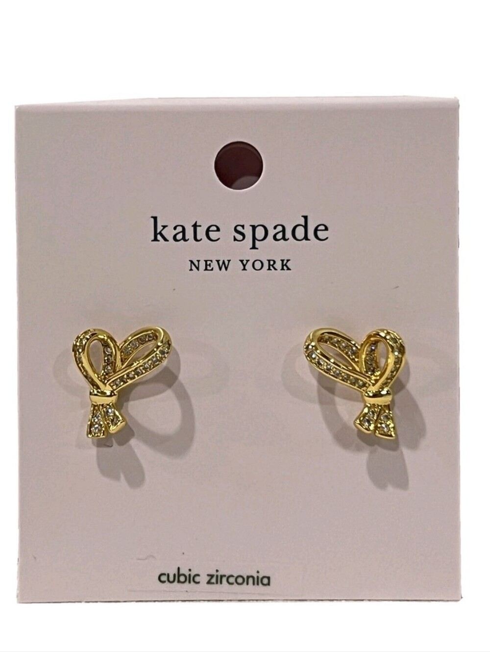 Kate Spade New York NEW "All Tied Up" Pave Bow Stud Earrings With Dust Bag